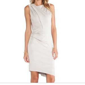 Halston Heritage Pale Grey Ultrasuede Dress, NWT